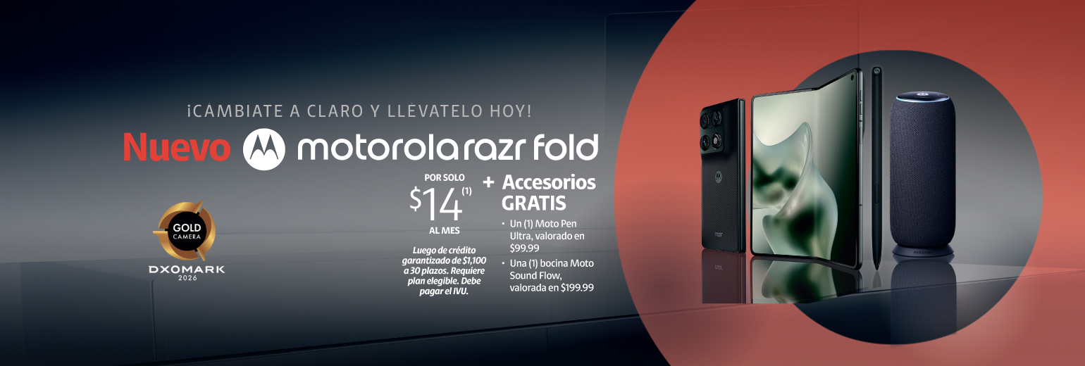 Cámbiate a Claro y llévate un motorola con accesorios gratis en un plan ilimitado. Cámbiate a Claro con Motorola
